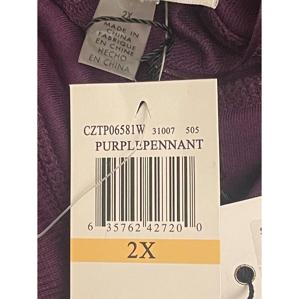 Cable & Gauge Women PLUS 2X Purple Pennant Cowl Neck‎ Long Sleeve Tunic Top NEW - Picture 11 of 12